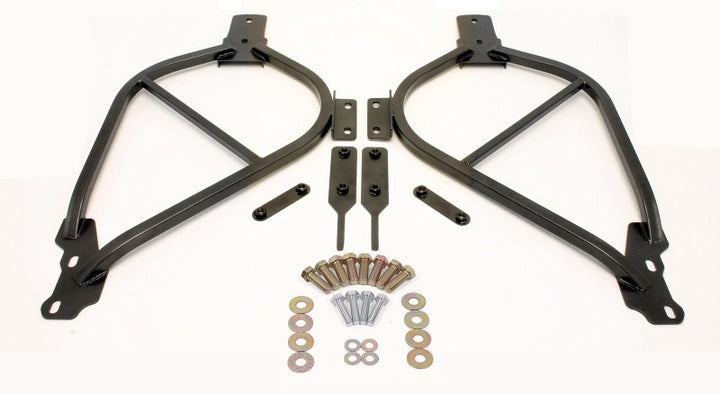 BMR 14-17 Chevy SS Bolt-On Subframe Connectors - Black Hammertone - Bull Strap