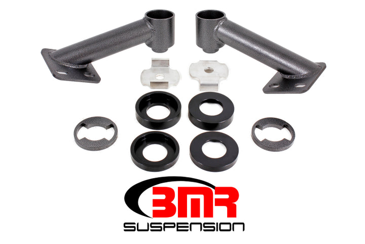 BMR 15-17 S550 Mustang Cradle Bushing Lockout Kit - Black Hammertone - Bull Strap