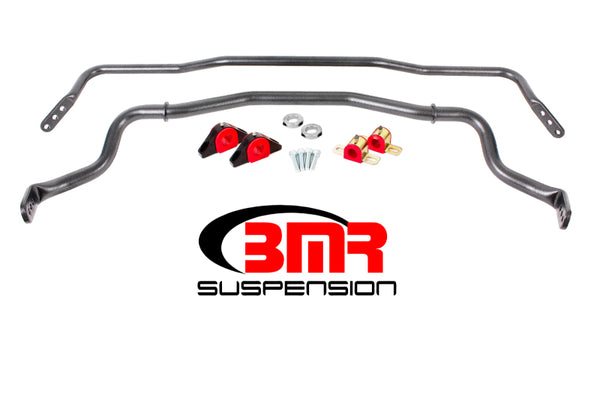 BMR 15-17 S550 Mustang Front & Rear Sway Bar Kit w/ Bushings - Black Hammertone - Bull Strap