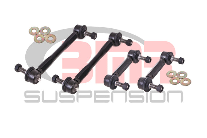 BMR 15-17 S550 Mustang Front and Rear Sway Bar End Link Kit - Black - Bull Strap