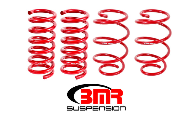 BMR 15-17 S550 Mustang Performance Version Lowering Springs (Set Of 4) - Red - Bull Strap