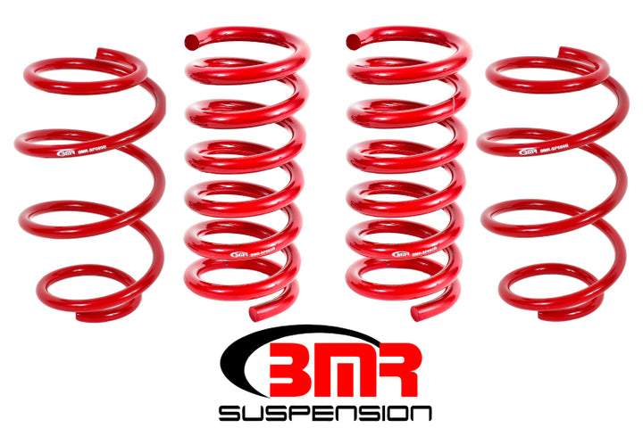 BMR 15-17 S550 Mustang Performance Version Lowering Springs (Set Of 4) - Red - Bull Strap