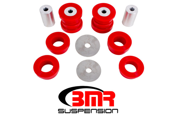 BMR 15-17 S550 Mustang Rear Cradle Bushing Kit (Polyurethane) - Red - Bull Strap