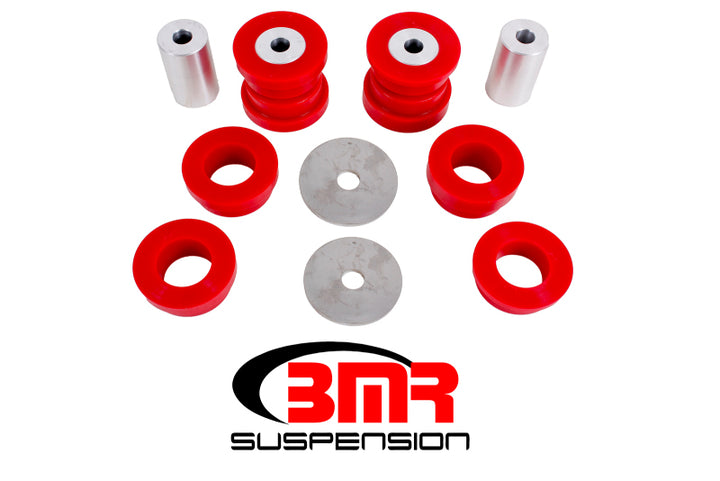 BMR 15-17 S550 Mustang Rear Cradle Bushing Kit (Polyurethane) - Red - Bull Strap