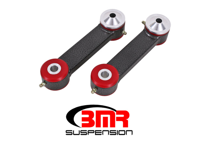 BMR 15-17 S550 Mustang Rear Lower Control Arms Vertical Link (Polyurethane) - Black Hammertone - Bull Strap