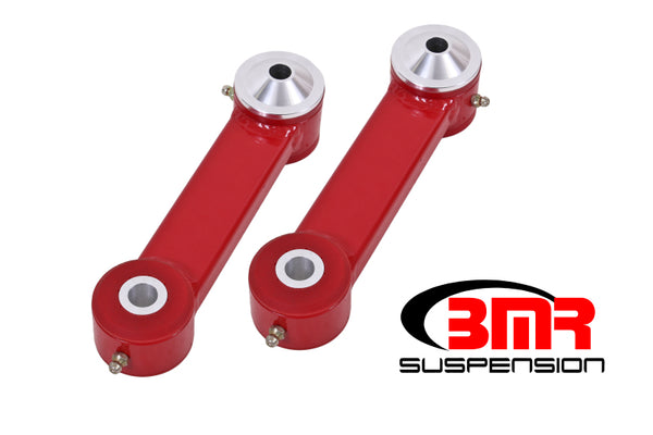 BMR 15-17 S550 Mustang Rear Lower Control Arms Vertical Link (Polyurethane) - Red - Bull Strap