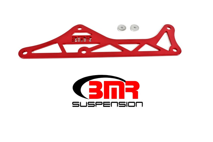 BMR 16-17 6th Gen Camaro Aluminum Driveshaft Tunnel Brace - Red - Bull Strap