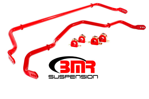BMR 16-17 6th Gen Camaro Front & Rear Sway Bar Kit w/ Bushings - Red - Bull Strap