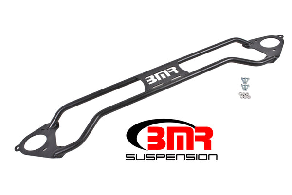 BMR 16-17 6th Gen Camaro Front Twin Tube Design Strut Tower Brace - Black Hammertone - Bull Strap