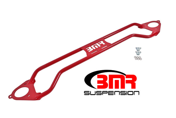 BMR 16-17 6th Gen Camaro Front Twin Tube Design Strut Tower Brace - Red - Bull Strap