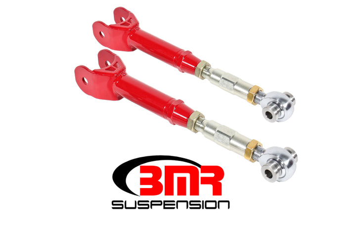 BMR 16-17 6th Gen Camaro Lower Trailing Arms w/ On-Car Adj. Rod Ends - Red - Bull Strap