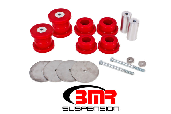 BMR 16-17 6th Gen Camaro Rear Cradle Bushing Kit (Polyurethane) - Red - Bull Strap