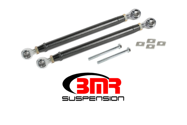 BMR 16-17 6th Gen Camaro Rear Double Adj. Rod Ends Toe Rods - Black Hammertone - Bull Strap