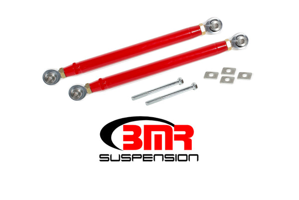BMR 16-17 6th Gen Camaro Rear Double Adj. Rod Ends Toe Rods - Red - Bull Strap