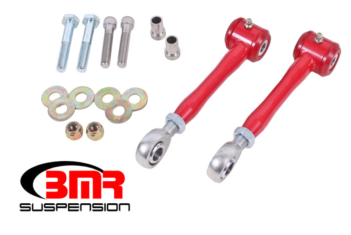 BMR 16-17 6th Gen Camaro Rear Sway Bar End Link Kit - Red - Bull Strap