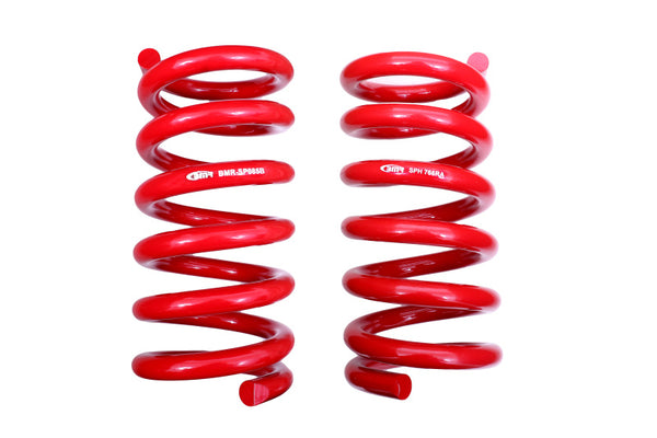 BMR 18-20 S550 Mustang GT MagneRide/15-20 GT350 Lowering Spring Set of Rear only - Red - Bull Strap