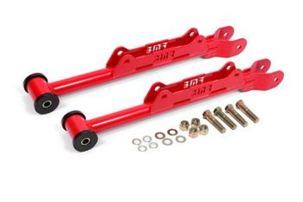 BMR 2010-2015 Chevrolet Camaro Rear DOM Lower Control Arms - Red - Bull Strap