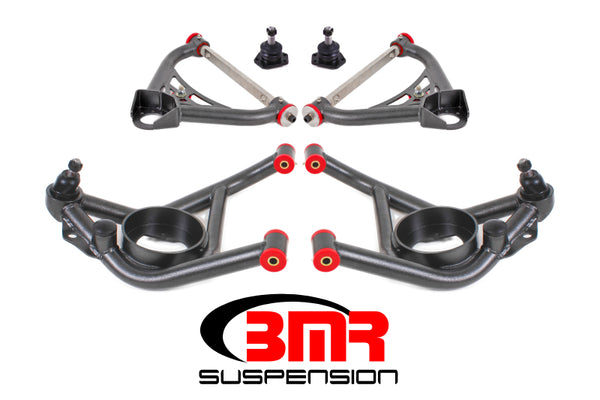 BMR 70-81 2nd Gen F-Body Upper And Lower A-Arm Kit - Black Hammertone - Bull Strap