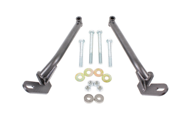 BMR 78-87 G-Body Control Arm Reinforcement Braces - Black Hammertone - Bull Strap
