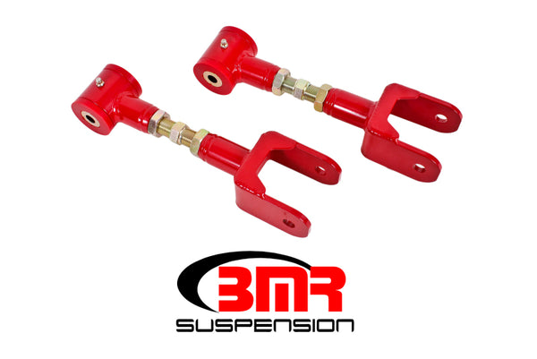 BMR 79-04 Fox Mustang Upper Control Arms On-Car Adj. (Polyurethane) - Red - Bull Strap