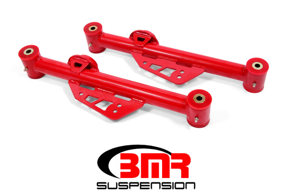BMR 79-98 Fox Mustang Non-Adj. Lower Control Arms (Polyurethane) - Red - Bull Strap