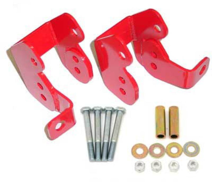 BMR 82-02 3rd Gen F-Body Bolt-On Control Arm Relocation Brackets - Red - Bull Strap