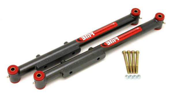 BMR 91-96 B-Body Non-Adj. Extended Length Lower Control Arms (Polyurethane) - Black Hammertone - Bull Strap