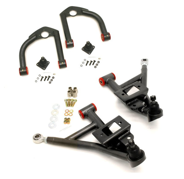 BMR 93-02 F-Body Upper And Lower A-Arm Kit - Black Hammertone - Bull Strap