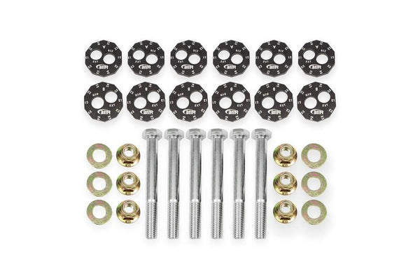 BMR 97-04 Chevrolet Corvette C5 Front & Rear Lower Control Arms Camber Bolt Kit - Black Anodized - Bull Strap