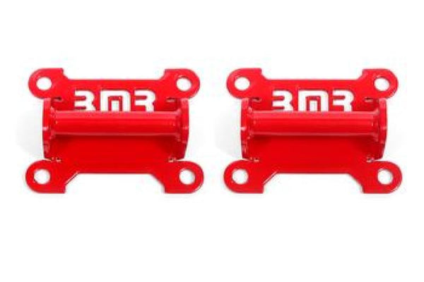 BMR 98-02 Chevrolet Camaro Motor Mount Kit (Solid Steel) - Red - Bull Strap