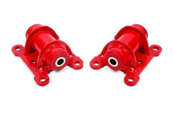 BMR 98-02 Chevrolet Camaro Motor Mount Kit (Steel) w/ Poly Bushings - Red - Bull Strap