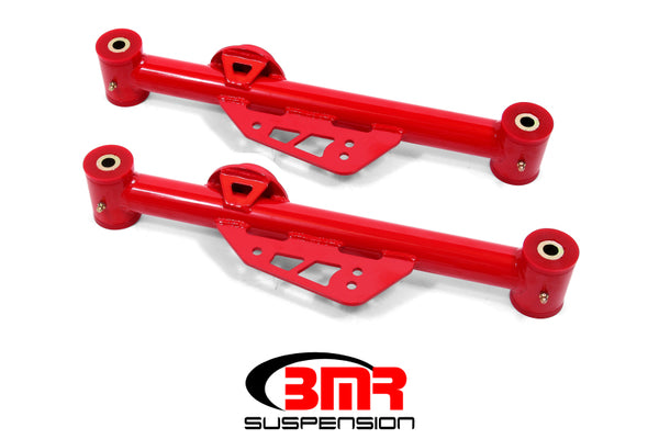 BMR 99-04 Mustang Non-Adj. Lower Control Arms (Polyurethane) - Red - Bull Strap