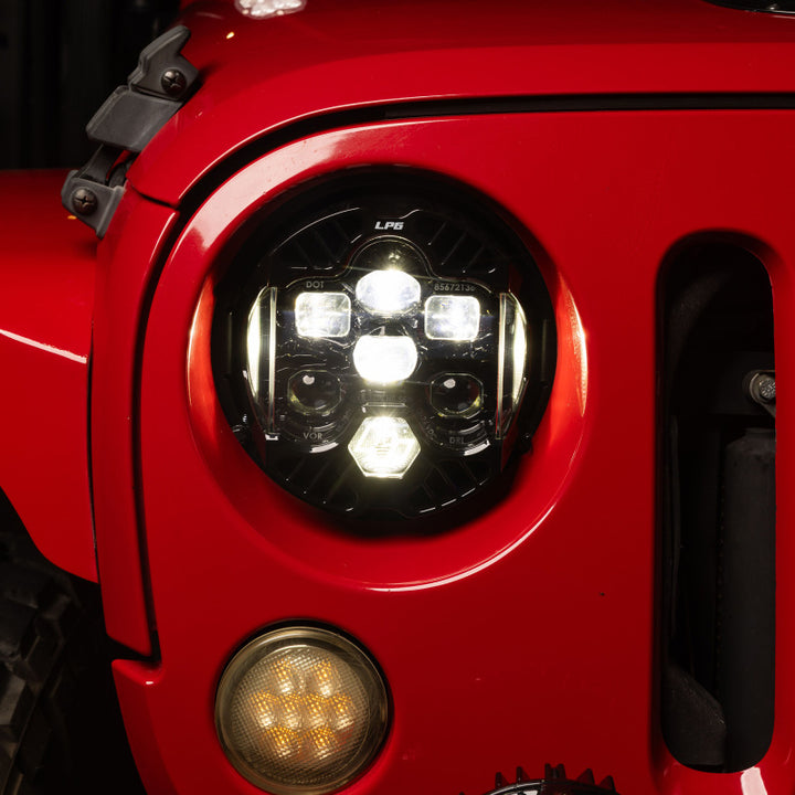 Baja Designs 07-18 Jeep Wrangler JK DOT LP6 LED Headlight Kit (For LED Headlights) - Clear/White - Bull Strap