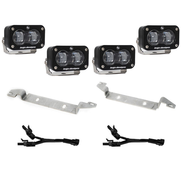 Baja Designs 2022+ Toyota Tundra S2 SAE OEM Fog Light Replacement Kit - Clear - Bull Strap