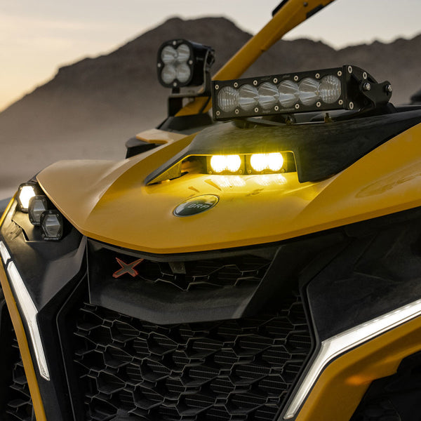 Baja Designs 2024+ Can-Am Maverick R S2 Pro Hood Light Kit - Bull Strap