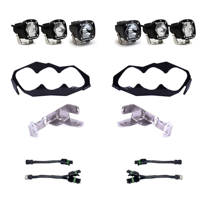 Baja Designs 2024 Can-Am Maverick R Triple S1 Unlimited Headlight Kit - Bull Strap