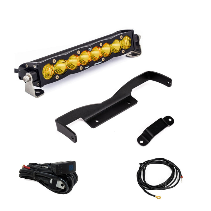 Baja Designs Can-Am Maverick R Amber 10in S8 Shock Tower Kit - Bull Strap
