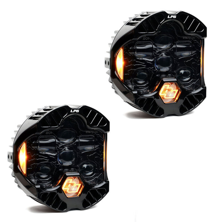 Baja Designs DOT LP6 LED Auxiliary Light Pod (Amber DRL) - Pair - Bull Strap