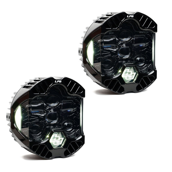 Baja Designs DOT LP6 LED Auxiliary Light Pod (Clear DRL) - Pair - Bull Strap