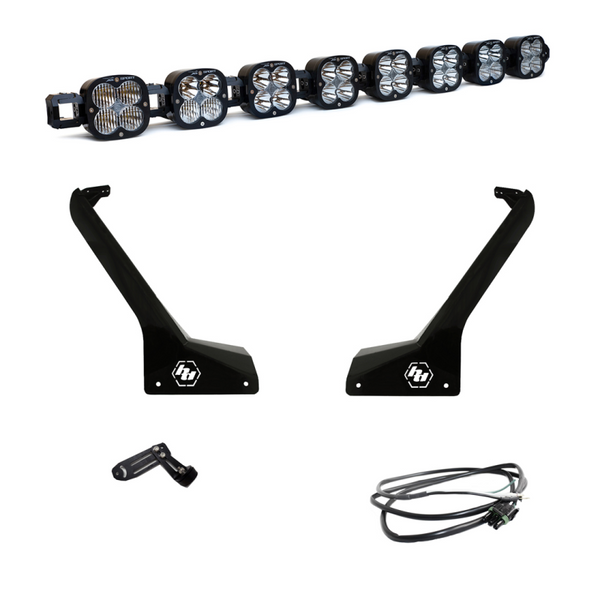 Baja Designs Jeep JL/JT Roof Bar LED Light Kit 8 XL Linkable w/ Upfitter - Bull Strap