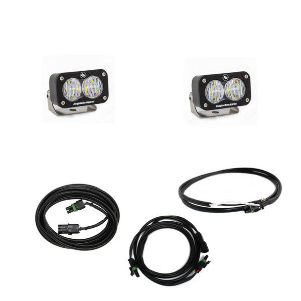 Baja Designs Jeep JL LED Light Kit Reverse Kit w/ Upfitter Dual S2 Sport w/C - Bull Strap