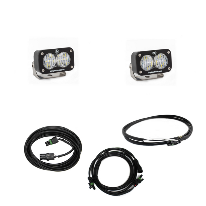 Baja Designs Jeep JL LED Light Kit Reverse Kit w/ Upfitter Dual S2 Sport w/C - Bull Strap