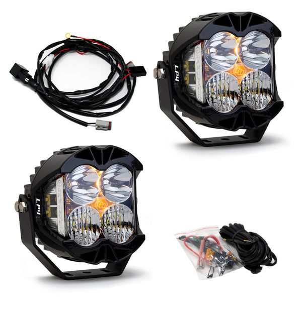 Baja Designs LP4 Pro Driving/Combo LED - Clear (Pair) - Bull Strap