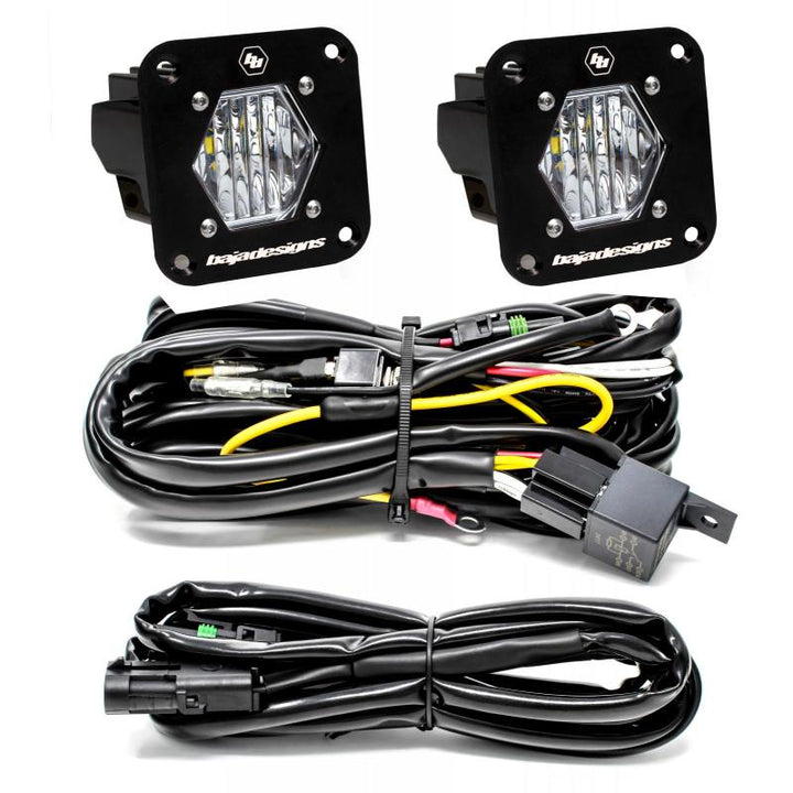 Baja Designs S1 Wide Cornering LED Light Backup Kit w/ Mounting Bracket Pair - Bull Strap