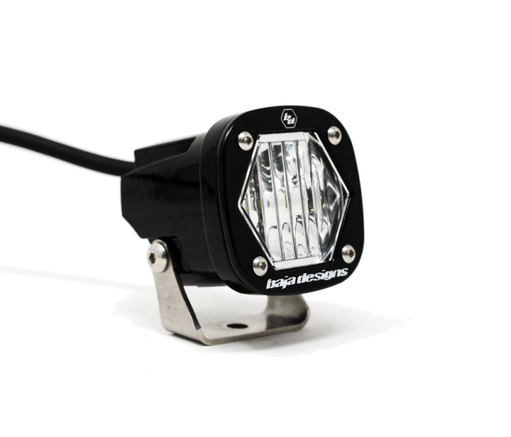 Baja Designs S1 Wide Cornering LED Light w/ Mounting Bracket Single - Bull Strap