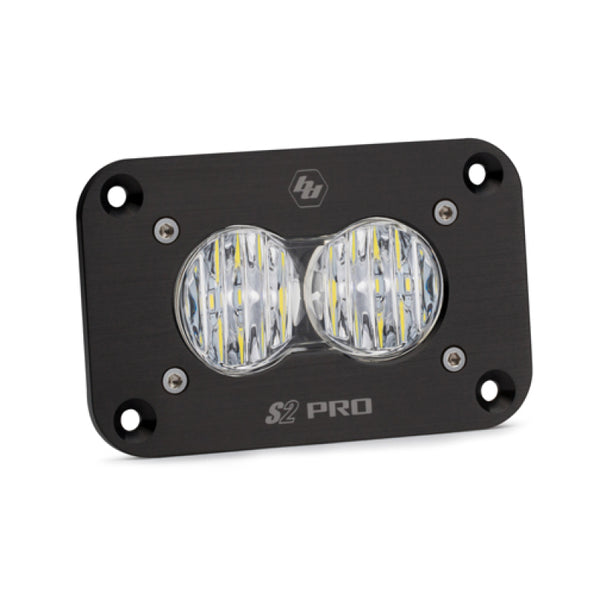 Baja Designs S2 Pro Flush Mount Wide Cornering Pattern LED Work Light - Clear - Bull Strap