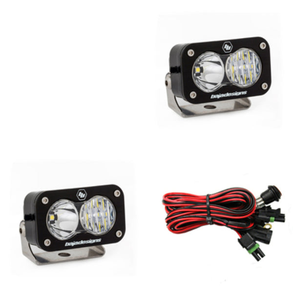 Baja Designs S2 Pro Series LED Light Pods Driving Combo Pattern - Pair - Bull Strap