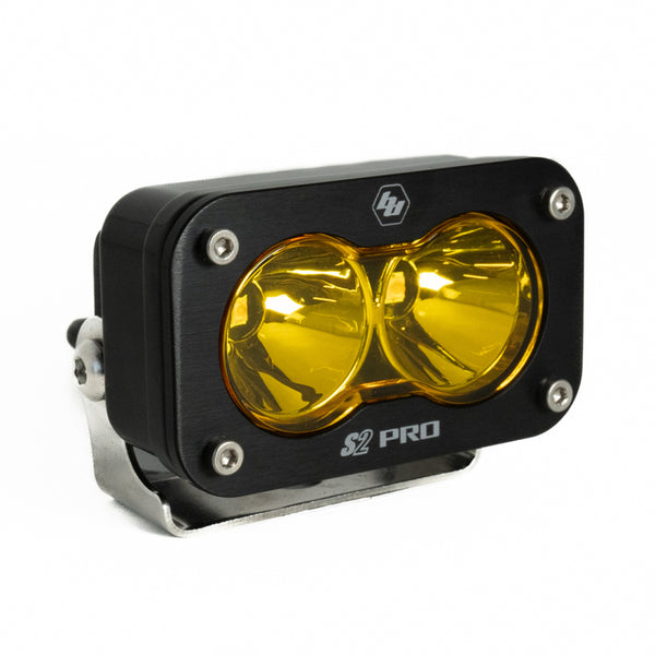 Baja Designs S2 Pro Spot Pattern LED Light - Amber - Bull Strap