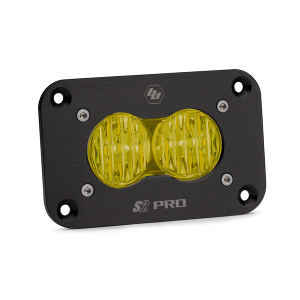 Baja Designs S2 Pro Wide Cornering Pattern Flush Mount LED Light - Amber - Bull Strap