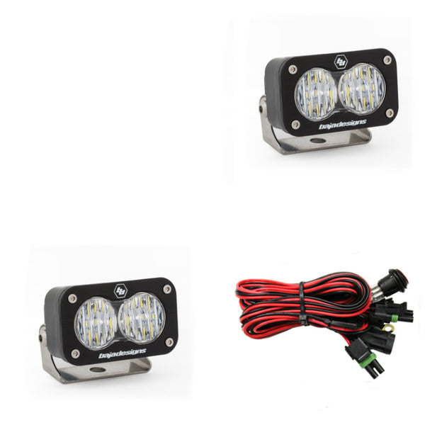 Baja Designs S2 Sport Wide Cornering Pattern Pair LED Work Light - Clear - Bull Strap
